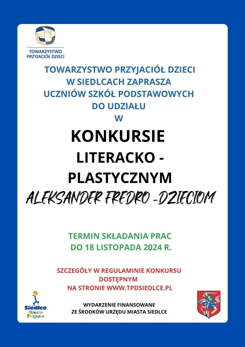 Konkurs literacko – plastyczny Aleksander Fredro – dzieciom